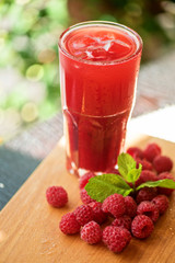 fruit drink with raspberries