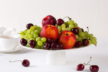 mixed set of fresh raw ripe fruits