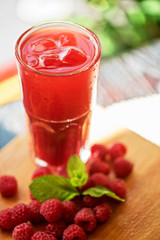 fruit drink with raspberries