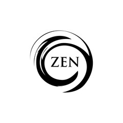 Vector company logo. icon element template. zen meditation center. symbol brush circle