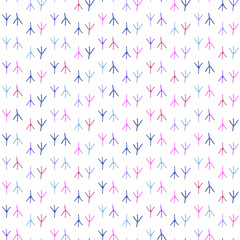 Seamless pattern background in colorful traces of birds.