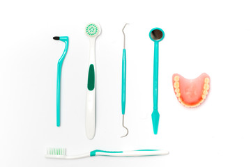 toothbrush and toothpaste from top view