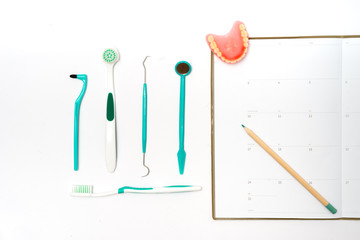 toothbrush and toothpaste from top view