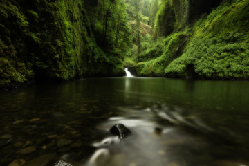 Waterfalls between rocks