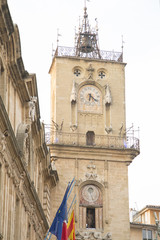 Fototapeta na wymiar Tower of City Hall, Aix-en-Provence; France