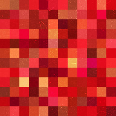 Vintage seamless abstract background with red squares, vector 