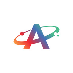 Obraz premium Abstract Letter A Symbol. Colorful creative Word Art. Universal vector icon.