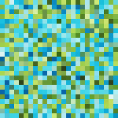 Seamless geometric checked pattern. Blue, green colors. 