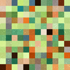 Vintage seamless abstract background with green squares, vector