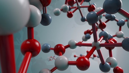abstract 3d rendering of molecule structure