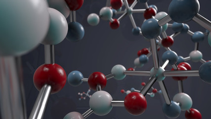 abstract 3d rendering of molecule structure