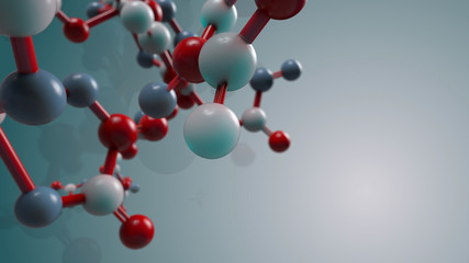 abstract 3d rendering of molecule structure