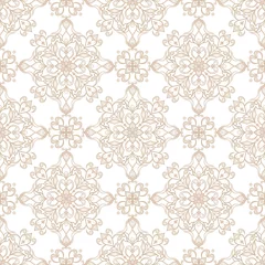 Foto op Plexiglas Vintage ornate seamless beige texture in Eastern style on white. © innanedopekina