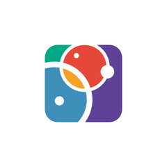 Obraz na płótnie Canvas Creative logo. Colorful logo. Technology logo. Geometric logo. Design studio logo. Rectangle logo