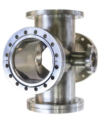 Thick-walled metal tee stainless steel pipe.