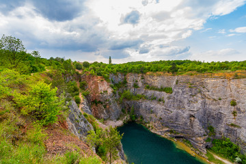 Fototapeta na wymiar Stone quarry called Big America (Velka Amerika) near Prague, Czech Republic
