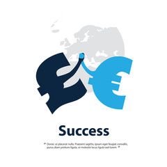 Together Is Better - Let UK Stay in the EU - Design Template With British Pound And Euro Signs Hand in Hand