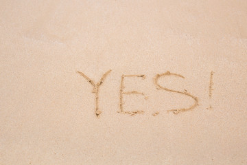 Yes - written in sand on beach texture