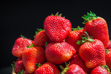 strawberry isolated on a black background