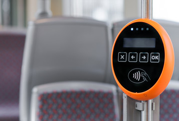 Ticket validation system on modern public transport.