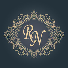 Vintage luxury emblem. Business sign, monogram identity for Restaurant, Hotel, Cafe, Boutique, Heraldic, Jewelry, Fashion and other vector illustration