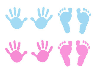 Baby handprint and footprint illustration