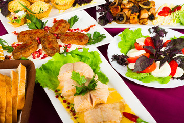 Various dishes served on the table