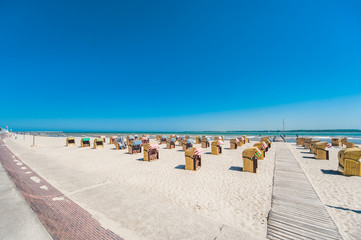White sand beach and cabanas for relaxing