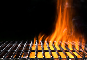 Empty grill grid with fire © Jag_cz