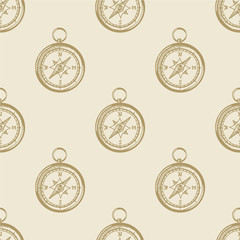 Plakat Compass vintage pattern sea naval background symbol emblem label collection