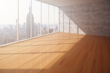 Empty interior with NY view