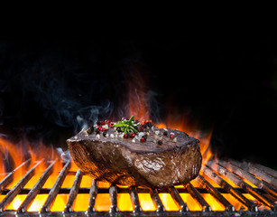 Beef steak on grill