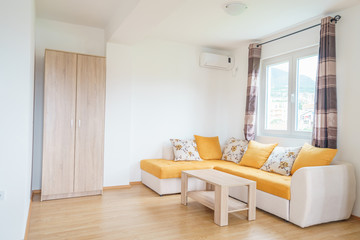 Interior of a living room in a guest house
