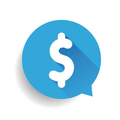 Flat dollar sign speech bubble