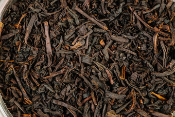 jar with black tea inside