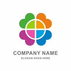 Medical Pharmacy Healthcare Heart Vector Logo Template