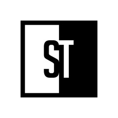 Fototapeta premium initial square half logo