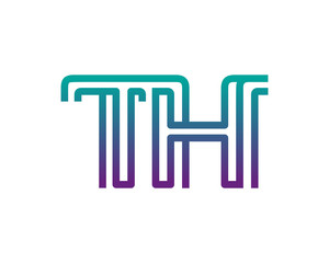 TH lines letter logo