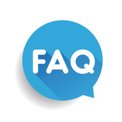 Faq icon sign vector blue
