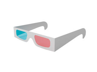 anaglyph glasses.3D . 3d renderi