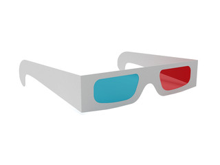 anaglyph glasses.3D . 3d renderi