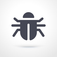 Vector simple bug icon. Computer software error.