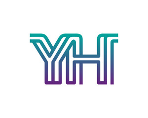 YH lines letter logo
