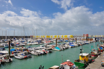 Yachts moored at Brighton marina