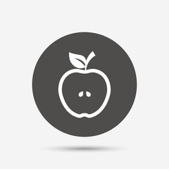 Apple sign icon. Fruit with leaf symbol.