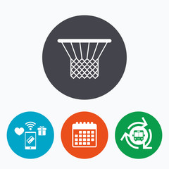 Basketball basket icon. Sport symbol.