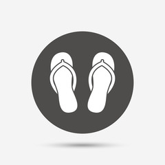Flip-flops sign icon. Beach shoes.