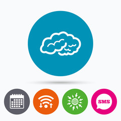 Brain sign icon. Intelligent smart mind.