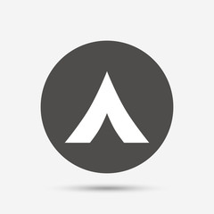 Tourist tent sign icon. Camping symbol.