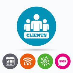 Clients sign icon. Group of people symbol.